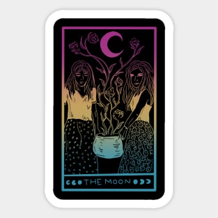 Midnight Margarita Moon - tarot card pan pride pastel Sticker